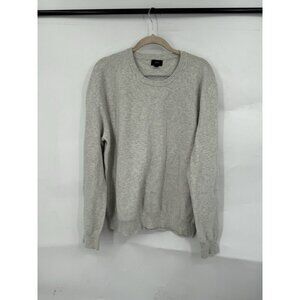 J. Crew Cotton Crewneck Sweater Men’s Large Silver Knit Minimalist Preppy Casual